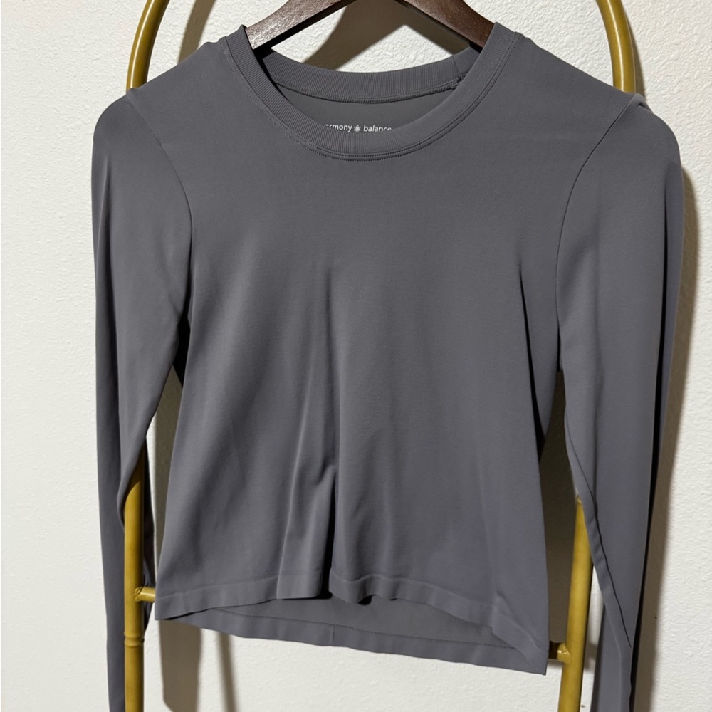Gray Long Sleeve Top